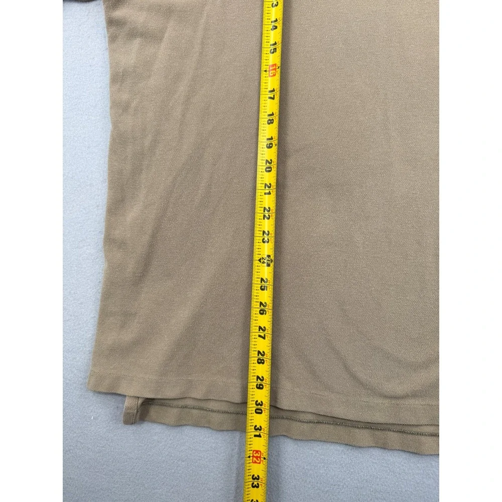 Polo Ralph Lauren Mens XL Tan Khaki Cotton Short Sleeve Pique Polo Shirt Classic